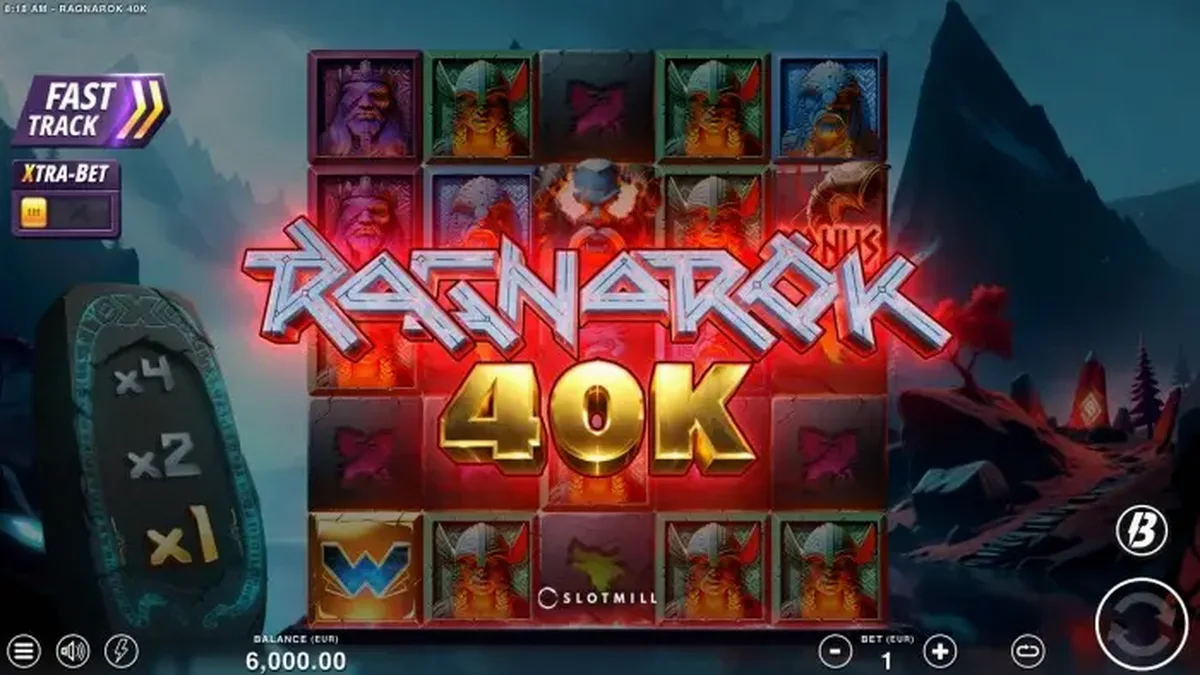 Interface do jogo Demon's Gate com runas brilhantes e portal místico